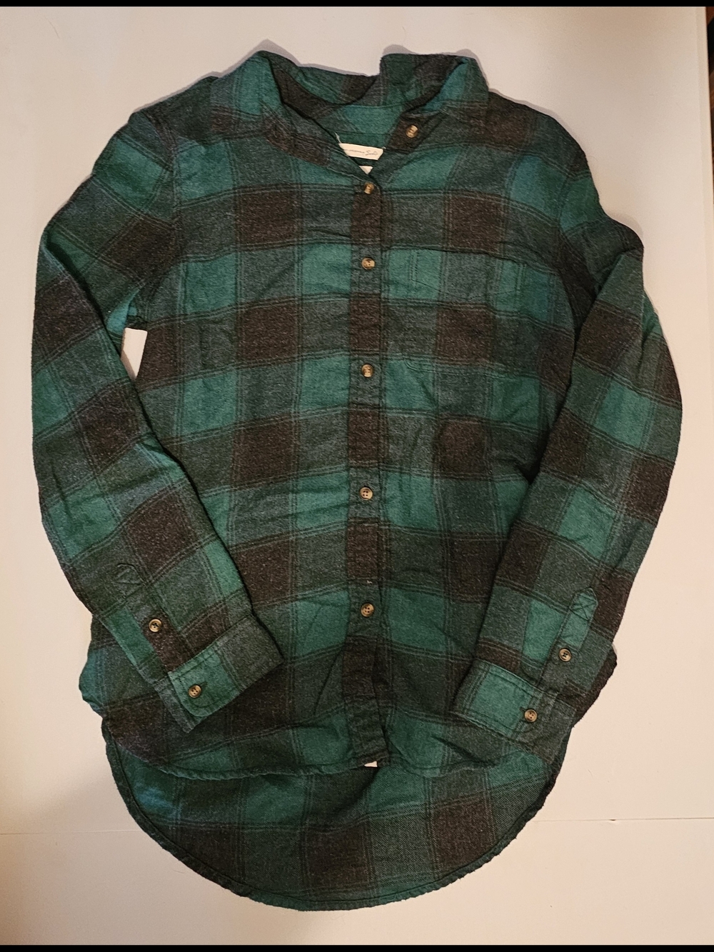 American Eagle Green and Black Flannel